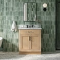 thumbnail image 1 of Ariel Hepburn 31 Inch Single Oval Sink Bathroom Vanity With Italian Carrara Marble Countertop 1.5 Inch Edge In Oak, 1 of 10