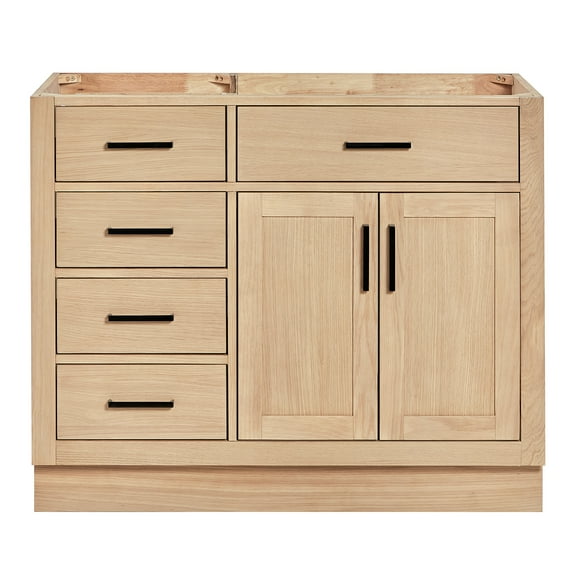 Ariel Hepburn 42 Inch Single Sink Base Cabinet In Oak