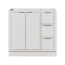 ARIEL Milan 36 Inch Left Offset Single Sink Base Cabinet in Warm White