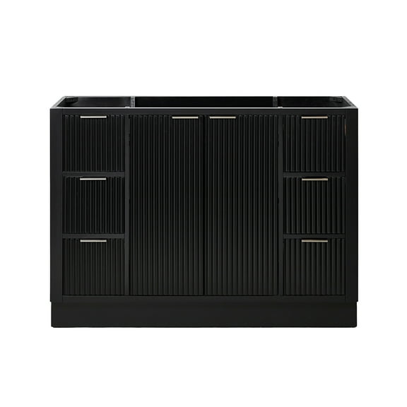 ARIEL Milan 48 Inch Single Sink Base Cabinet in Black