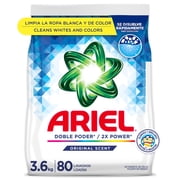 Ariel Laundry Detergent Powder, Original Scent, 3.6 kg, 80 Loads
