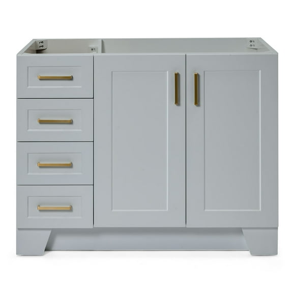 Ariel Taylor 42 In. Right Offset Single Sink Base Cabinet In Grey