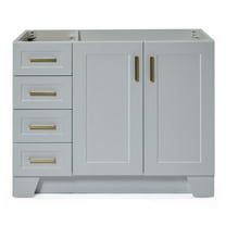Ariel Taylor 42 In. Right Offset Single Sink Base Cabinet In Grey
