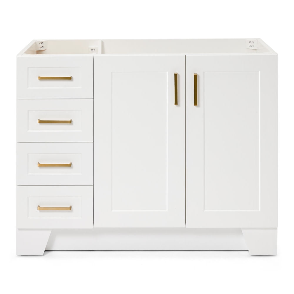 Taylor 42'' White Hardwood Single Bathroom Vanity Base