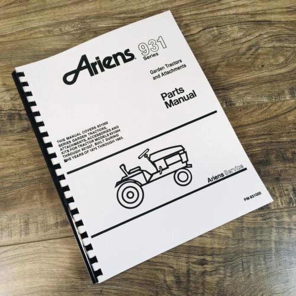 ARIENS 931019 931020 931021 931022 931023 GARDEN TRACTOR PARTS MANUAL
