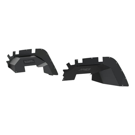 ARIES 1500550 Black Aluminum Front Jeep Wrangler JL Inner Fender Liner Wheel Well Guard Covers Fits select: 2018-2019,2021 JEEP WRANGLER UNLIMITED