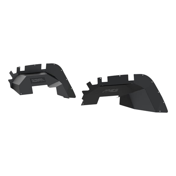 ARIES 1500550 Black Aluminum Front Jeep Wrangler JL Inner Fender Liner Wheel Well Guard Covers Fits select: 2018-2019,2021 JEEP WRANGLER UNLIMITED