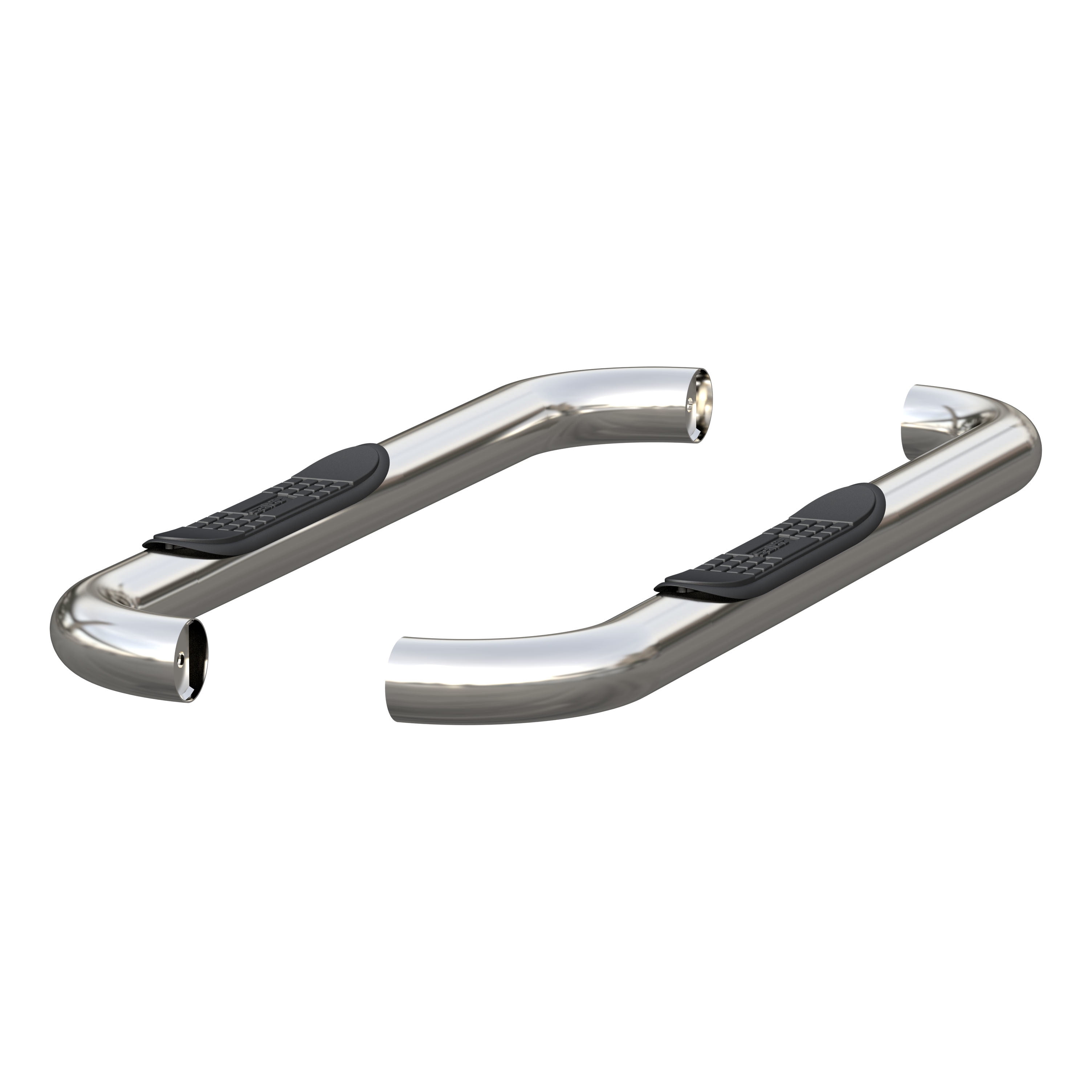 ARIES 205039‑2 Round Polished Stainless Steel Nerf Bars for Dodge, No Drill 3"