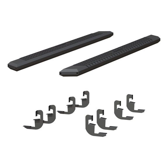 ARIES 2556051 Running Boards 75", Black Aluminum AdvantEDGE Side Bars For Chevrolet Silverado, GMC Sierra 1500, 2500, 3500 HD Crew Cab