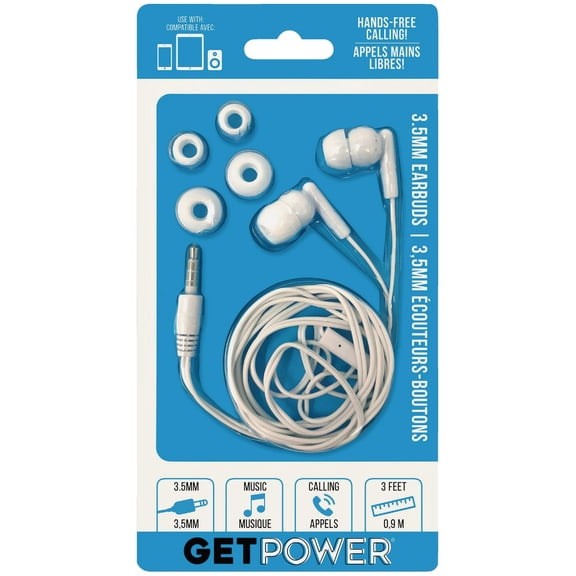 EARBUD W/MICROPHONE WHT (Pack of 1)