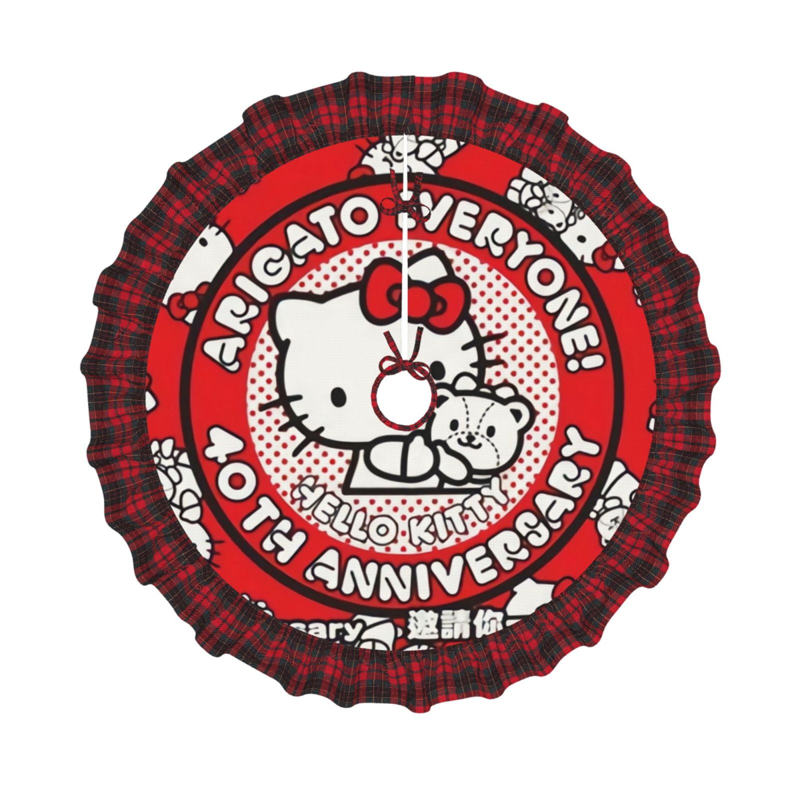 ARIGATO EVERYONE! ANNIVERSARY Hello Kitty Christmas Tree Skirt,36 Inch