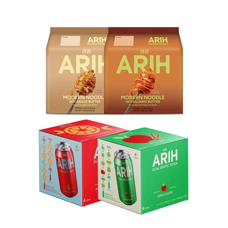 ARIH Butter Lover Bundle, Western-Korean Fusion Soupless Noodles and Dual Biotic Soda