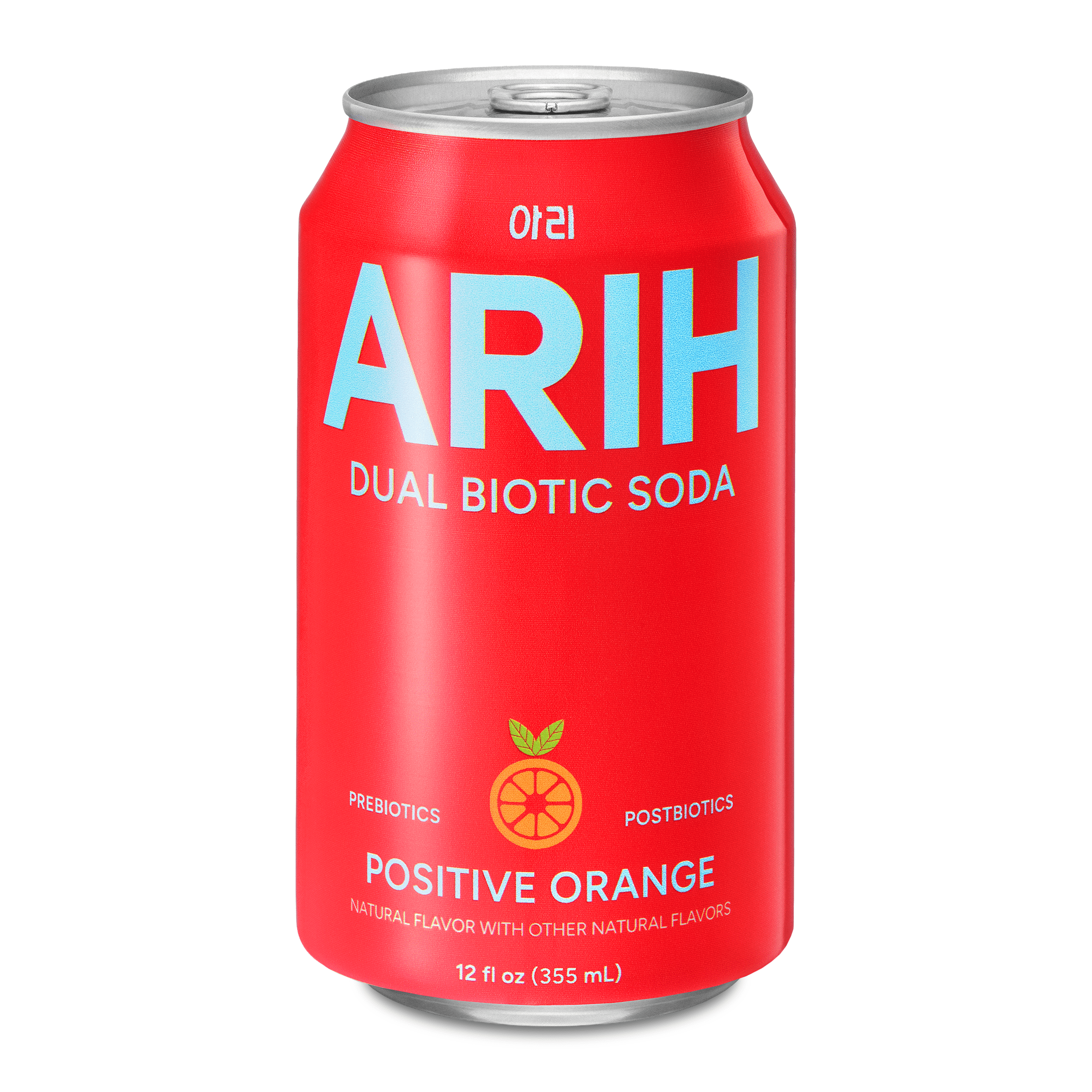ARIH DUAL BIOTIC SODA オレンジ風味340ml1ケース24本 ARIH Dual Biotic Soda, Functional Prebiotic and Postbiotic Soda