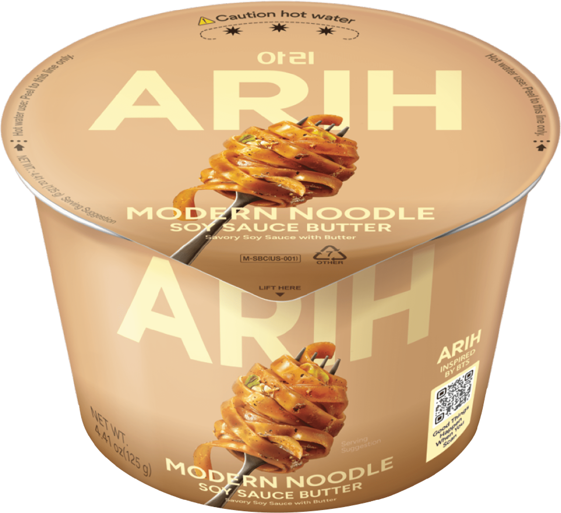 ARIH Modern Noodles, Western-Korean Fusion Soup-Less Noodles, Soy Sauce Butter, Bowl