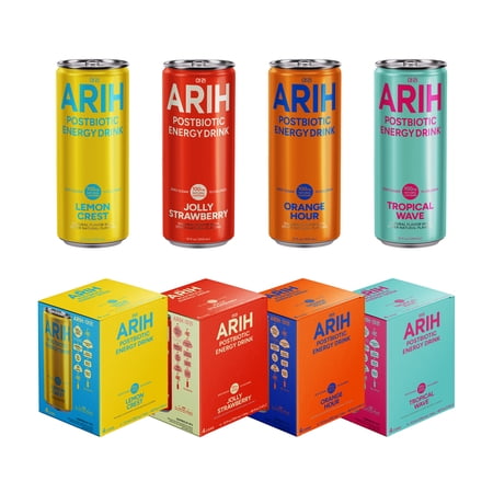ARIH BTS' Choice Postbiotic Energy Drink Bundle, Multiple Flavors, 16 cans