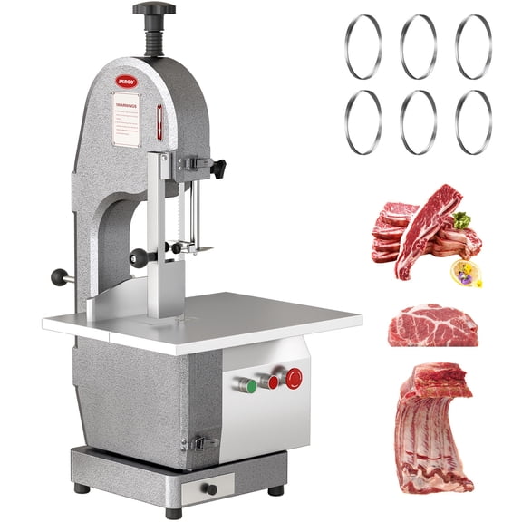 ARINOO Electric Meat Bone Saw Machine, 1500W Stainless Steel Commercial Meat Bone Sawing , Workbeach 18.31"x14.37",1.57-7 Inch Cutting Thickness, Frozen Meat Cutter for Beef,Deer,Fish,Chicken