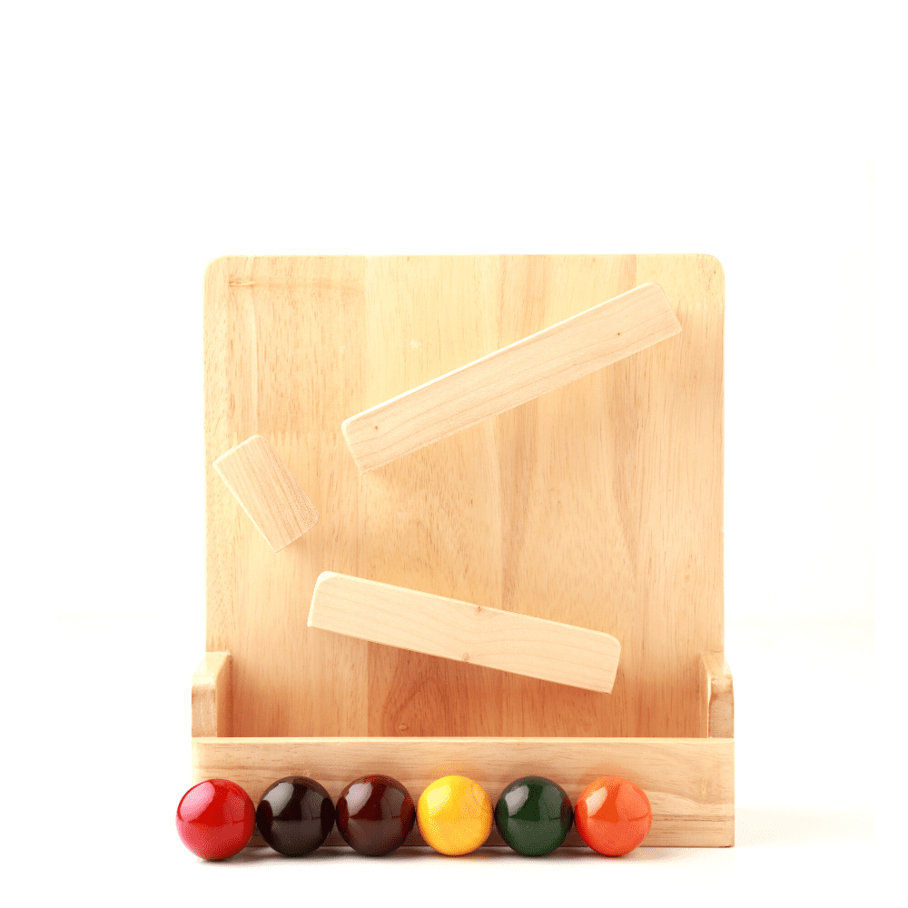 ARIRO Toys Montessori Ball Drop Toy Classic Slide and Seek Ball Run