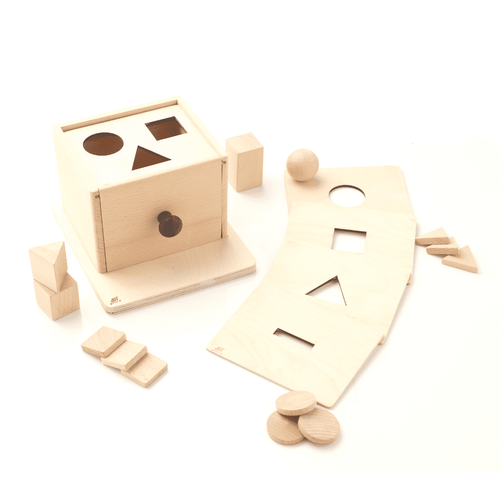 ARIRO Toys Wooden Shape Sorter Toy Different Shapes for Toddlers