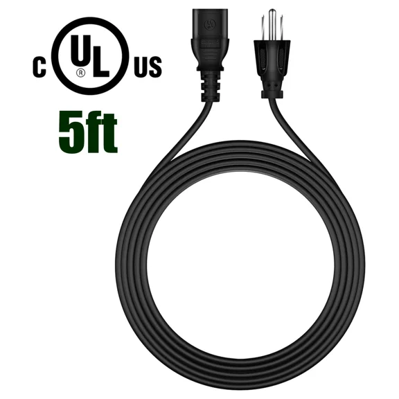ARISE- Ul 5Ft 3-Prong Power Cord Lead For Insignia Lcd Led Plasma Tv Flat Screen Cable