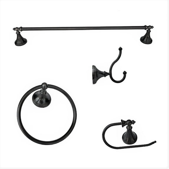 ARISTA Annchester 4-Piece Bath Hardware set in Flat Matte Black
