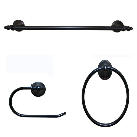ARISTA Annchester Collection 3-Piece Bathroom Hardware Set in Oil-Rubbed Bronze