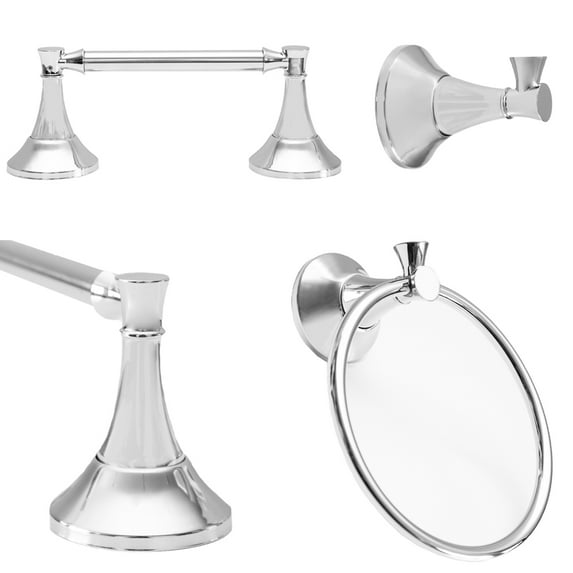 ARISTA Arlington Collection 4-Piece Bathroom Hardware Set in Chrome
