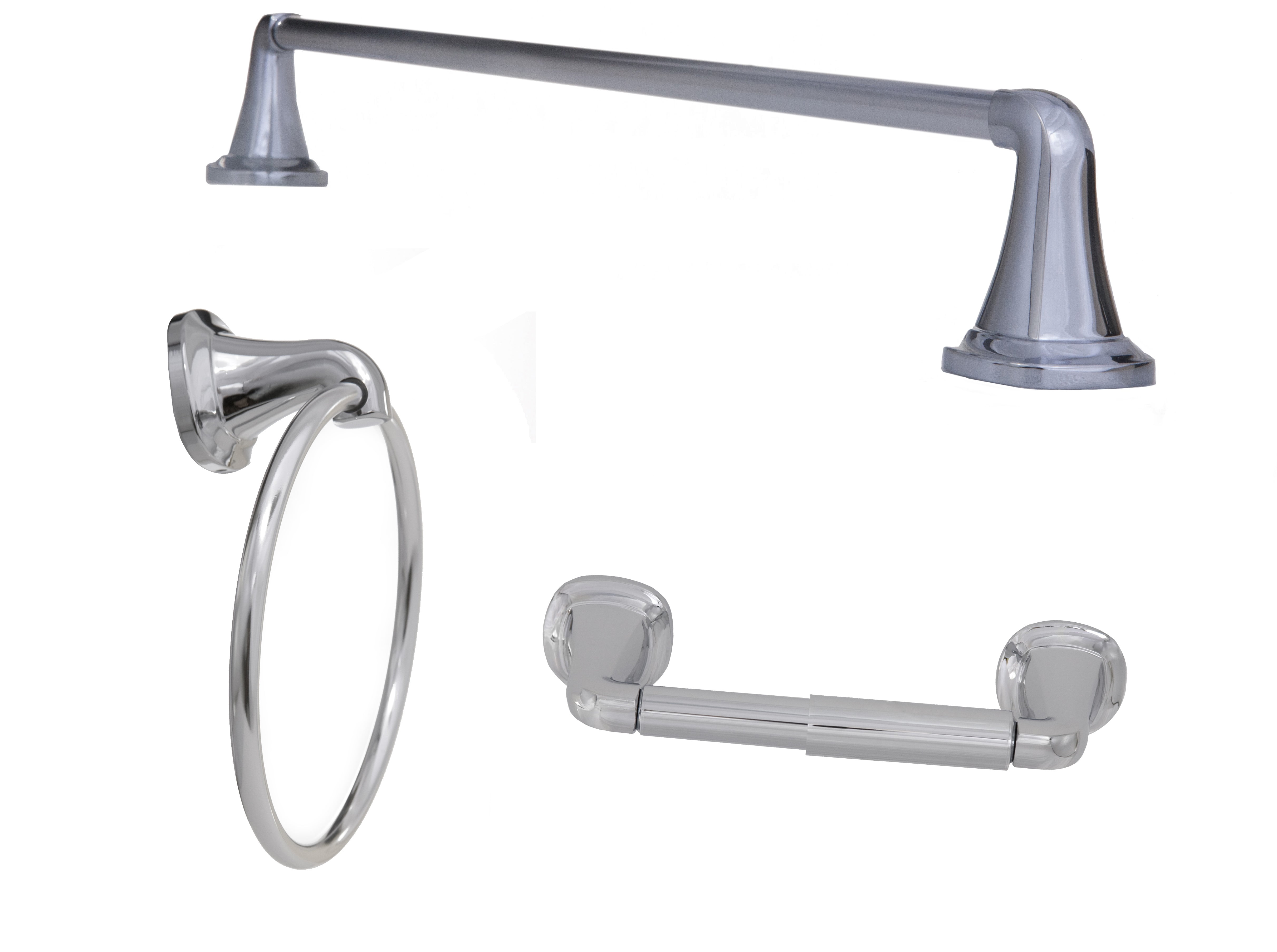 Chrome Finish 3-Piece Bathroom Hardware Set