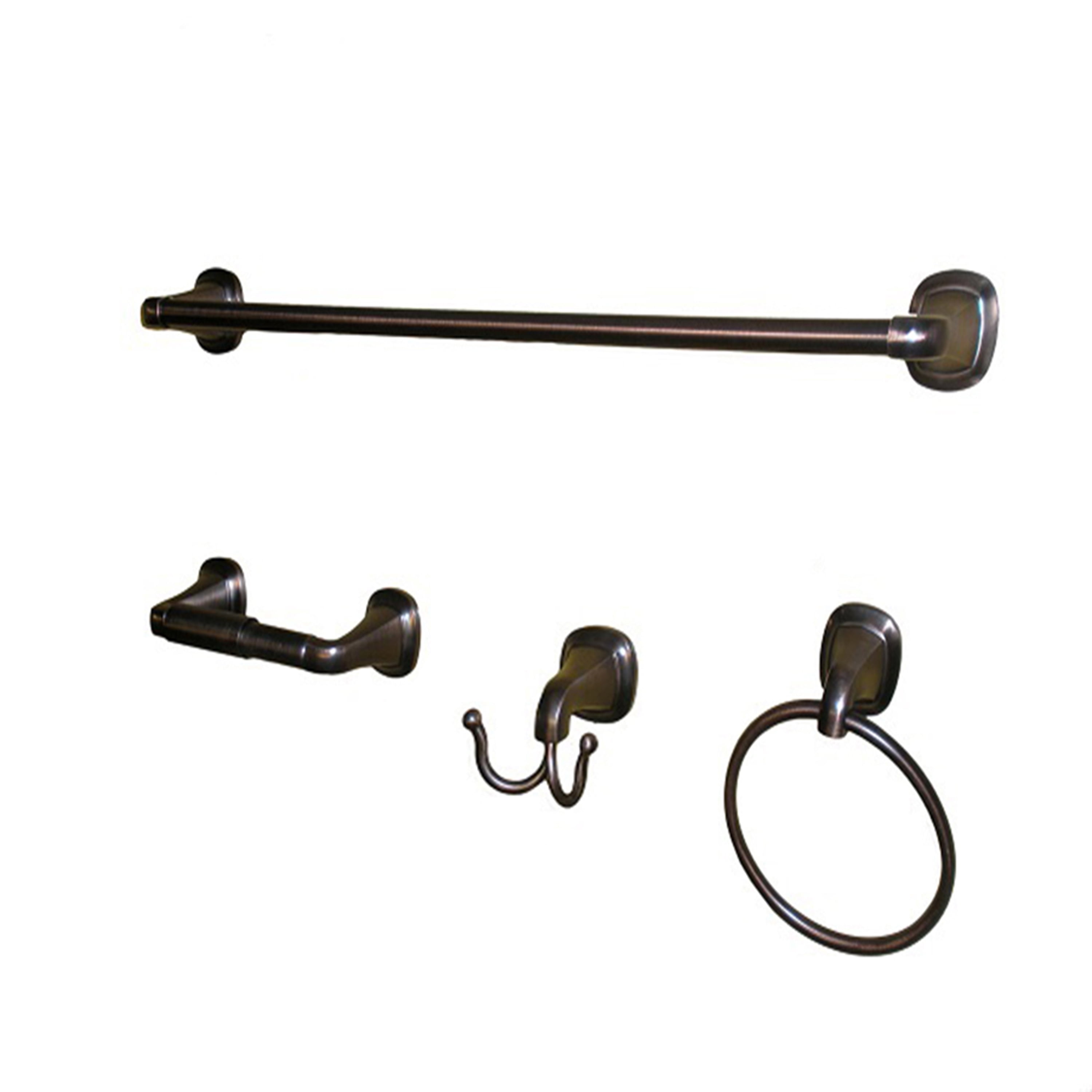 ARISTA 4-Piece Belding Oil-Rubbed Bronze Decorative Bathroom Hardware Set ARISTA 4-Piece Belding Oil-Rubbed Bronze Decorative Bathroom Hardware Set