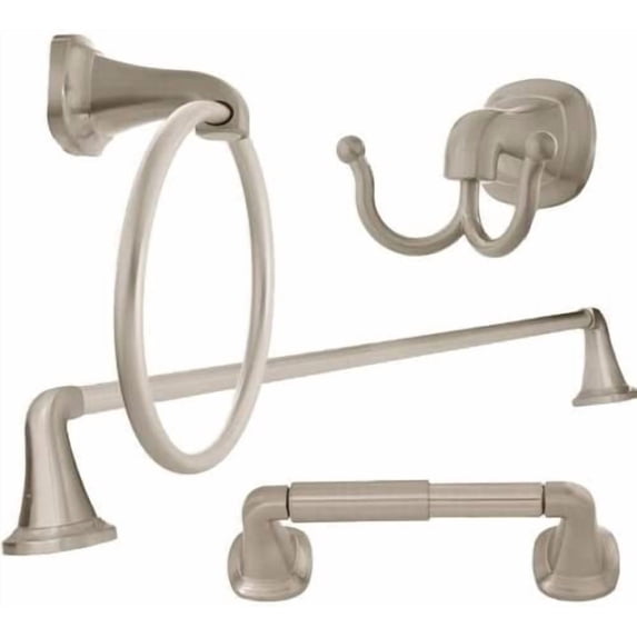 ARISTA Belding Collection 4-Piece Bathroom Accessory Set in Satin Nickel