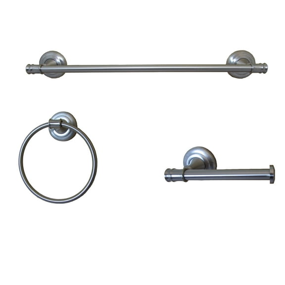 ARISTA Edgerton Collection 3 Piece Bathroom Accessory Set in Satin Nickel