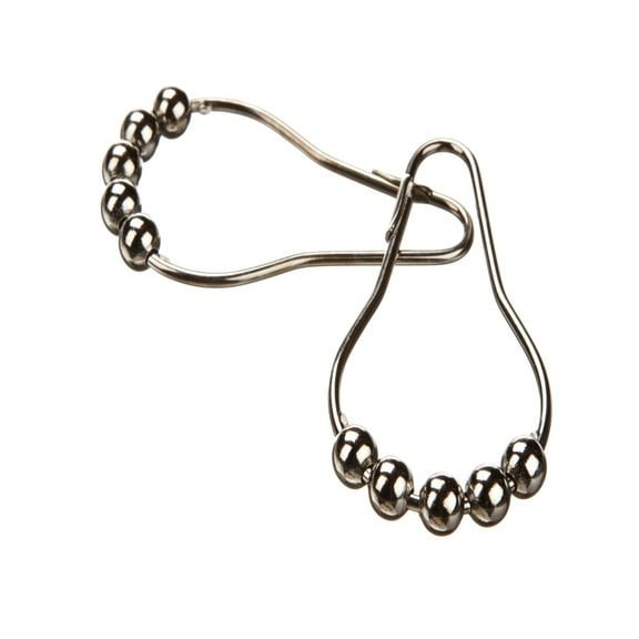 ARISTA Satin Nickel Metal 12-Count Shower Curtain Rings