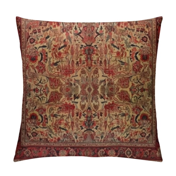 ARISTURING 17th Century Turkish Lavar Kirman Southeast Persian Rug Print Throw Pillow Case Square Cozy Pillow Cover Home Decor for Living Room Sofa Car Cushion