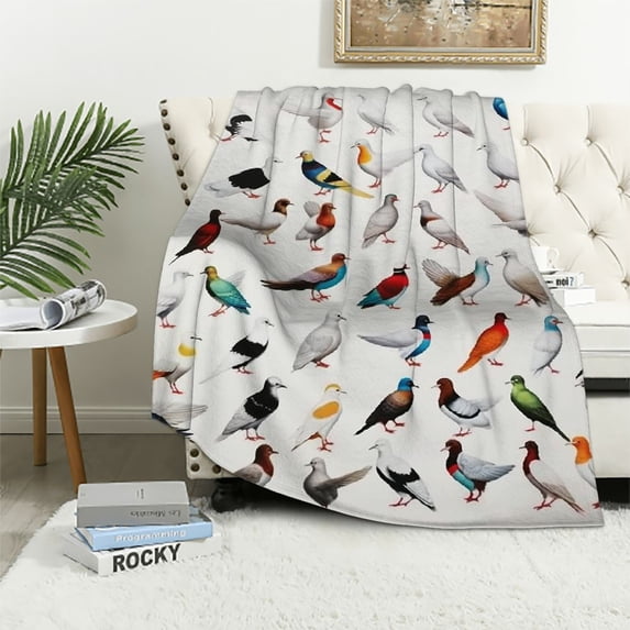 ARISTURING 36 Pigeon Breeds Throw Blanket Super Soft Plush Throw Blanket,