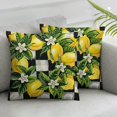 thumbnail image 1 of ARISTURING AVOIN Watercolor Stripes Hello Sunshine Throw Pillow Cover, Buffalo Plaid Lemon Wreath Bicycle Cushion Case for Sofa Couch Set of 2, 1 of 6
