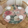 thumbnail image 1 of ARISTURING  Abstract Floral Pattern Tablecloth Round Tablecloths Washable Polyester Fabric Table Cloths Cover for Dining Table, Party, Banquet - Great Decoration White, 1 of 7