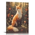 thumbnail image 1 of ARISTURING Abstract Fox Wall Art Orange Fox Canvas Painting Gothic Animal Prints Cute Fox Poster Gothic Forest Painting Wild Animal Pictures Fox Artwork Animals And Flower Canvas Fox Art  12x16 in, 1 of 5