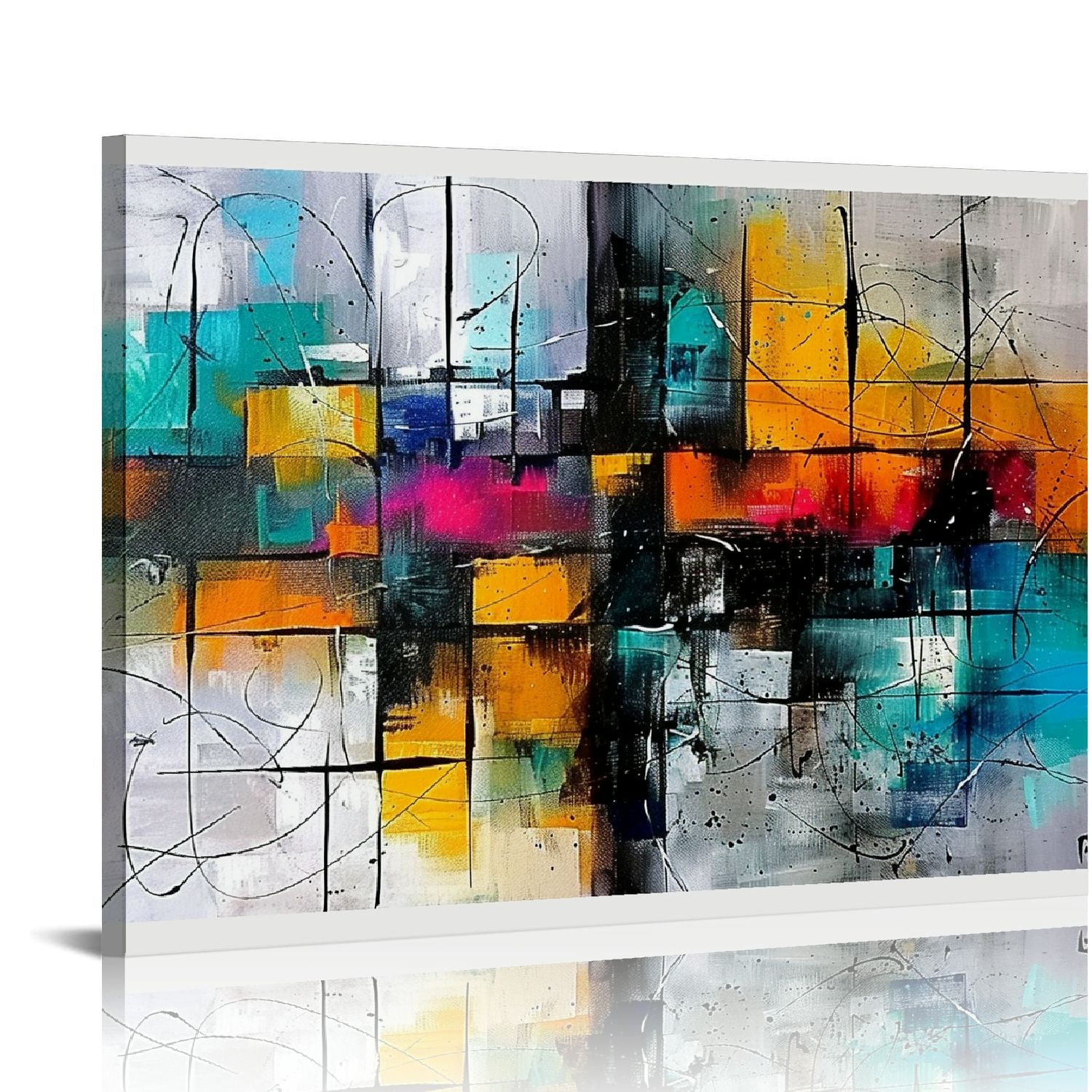 ARISTURING Abstract Wall Art for Living Room - Black and White Canvas ...