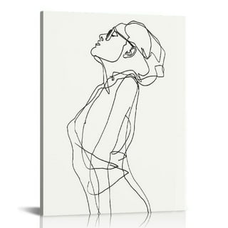  Minimalist Line Wall Art Woman Body Outline Wall Art Prints  Women Figure Drawing Painting Body Line Art Wall Decor Female Wall Art  Abstract Woman Silhouette Canvas Aesthetic 12x16x3 Inch Unframed: Posters