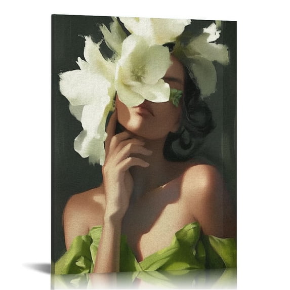 Jiayy African American Wall Art Black Woman Head Flowers Poster Black Girl Art Wall Decor Abstract Floral African Portrait Poster Modern Feminine Boho Art for Bedroom Living Room 12x16 in