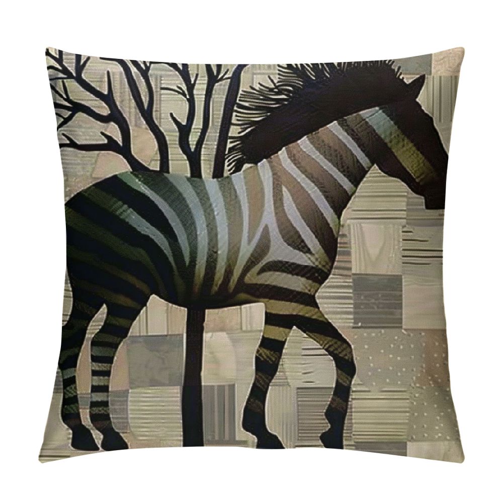 ARISTURING African Animals Leopard Throw Pillow Covers Giraffe Elephant