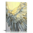 thumbnail image 1 of ARISTURING Angel Wings Canvas Wall Art Large Grey and Gold Abstract Pictures White Feather Painting Angel Wings Canvas Prints Gold Foil Artwork Angel Wings Poster Blue Gold Gray Art, 1 of 4