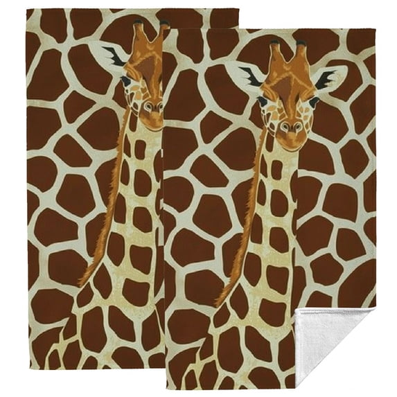 ARISTURING Animal Giraffe Print Hand Towels , Cute Bathroom Towel Soft Highly Absorbent Small Bath Towel Kitchen Dish Guest Towel for Hand Face Gym Spa Home Decorative 27.5*16in