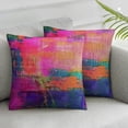 thumbnail image 1 of ARISTURING Art Abstract Pillow Cover Bright Fuchsia Magenta Pink Red Yellow Green and Blue Pillows Decorative Throw Pillows Farmhouse Decor for Home Cushion Case 2 pcs, 1 of 6