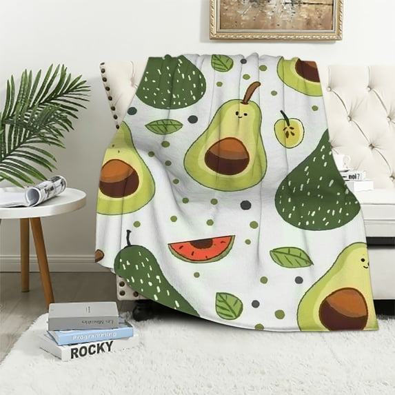 ARISTURING Avocado Flannel Throw Blanket for All Seasons - Anti-Pilling, Soft & Durable - Multiple Sizes 60x80in