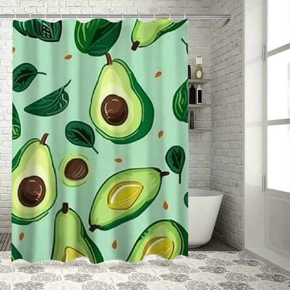 ARISTURING Avocado Leaves Shower Curtain for Bathroom Decoration - Chic Modern Bathroom Decor - 100% Polyester Fiber - Multiple Sizes - Includes Hooks 36x72