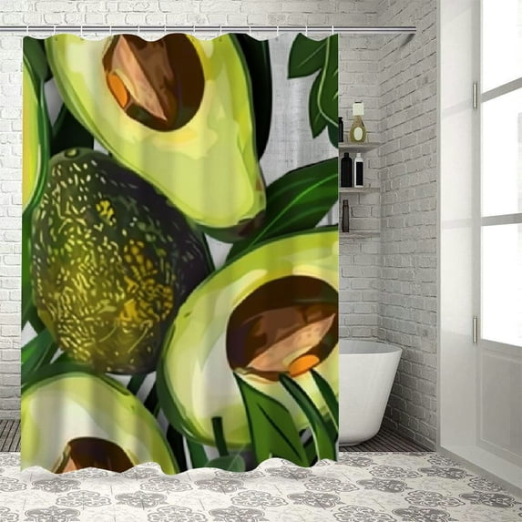 ARISTURING Avocado Leaves Shower Curtain Polyester Fiber Bathroom Decoration 69x72