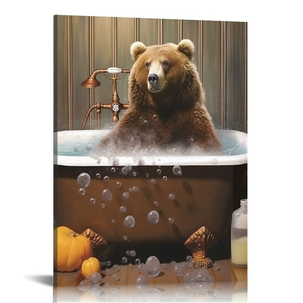 ARISTURING Bathtub Bear Art Bear Pictures Bear In A Bathtub Art Animal