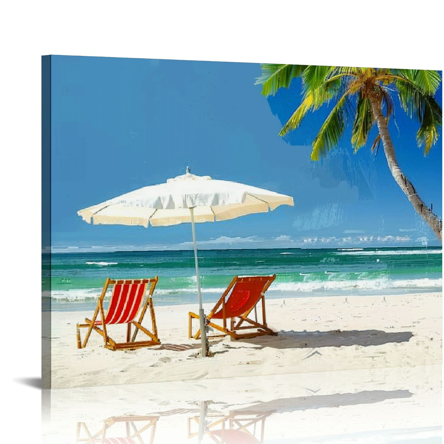 ARISTURING Beach Wall Art Palm Trees on Tropical Beach Vacation Canvas ...