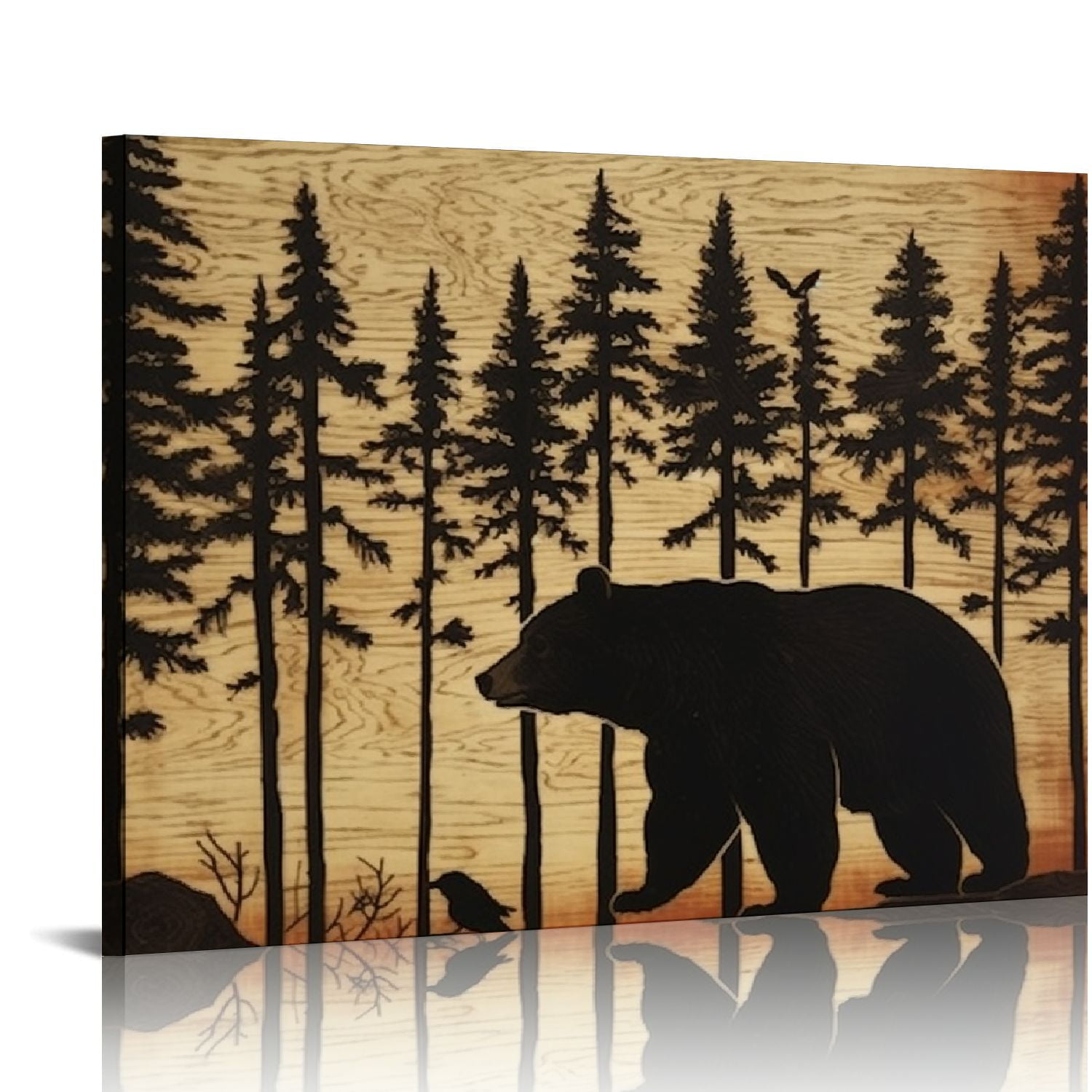 ARISTURING Bear Moose Art Pictures Wall Decor - Woodland Animal ...