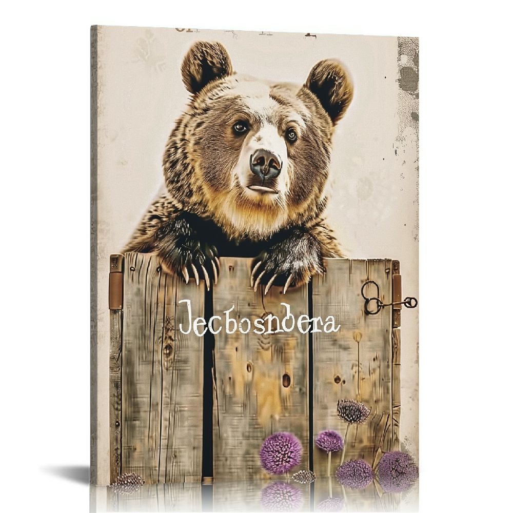 ARISTURING Bears Bathroom Decor Wall Art Funny Bear Pictures Wall Decor